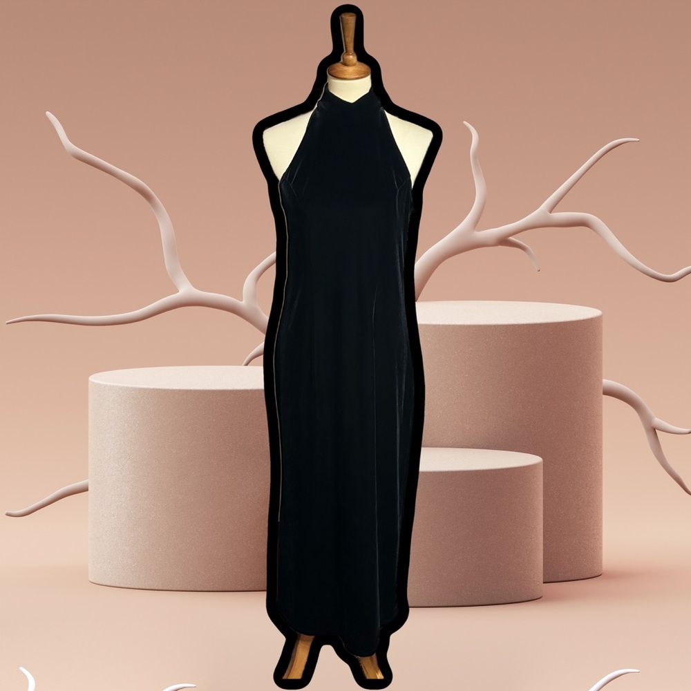 🌈 Elegant Vintage Black Velvet Dress